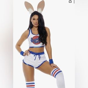 Forplay Bunny Squad Baller Costume White Blue Sz L/XL